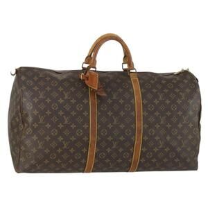LOUIS VUITTON Monogram Keepall 60 Boston Bag M41422 LV Auth gh1603